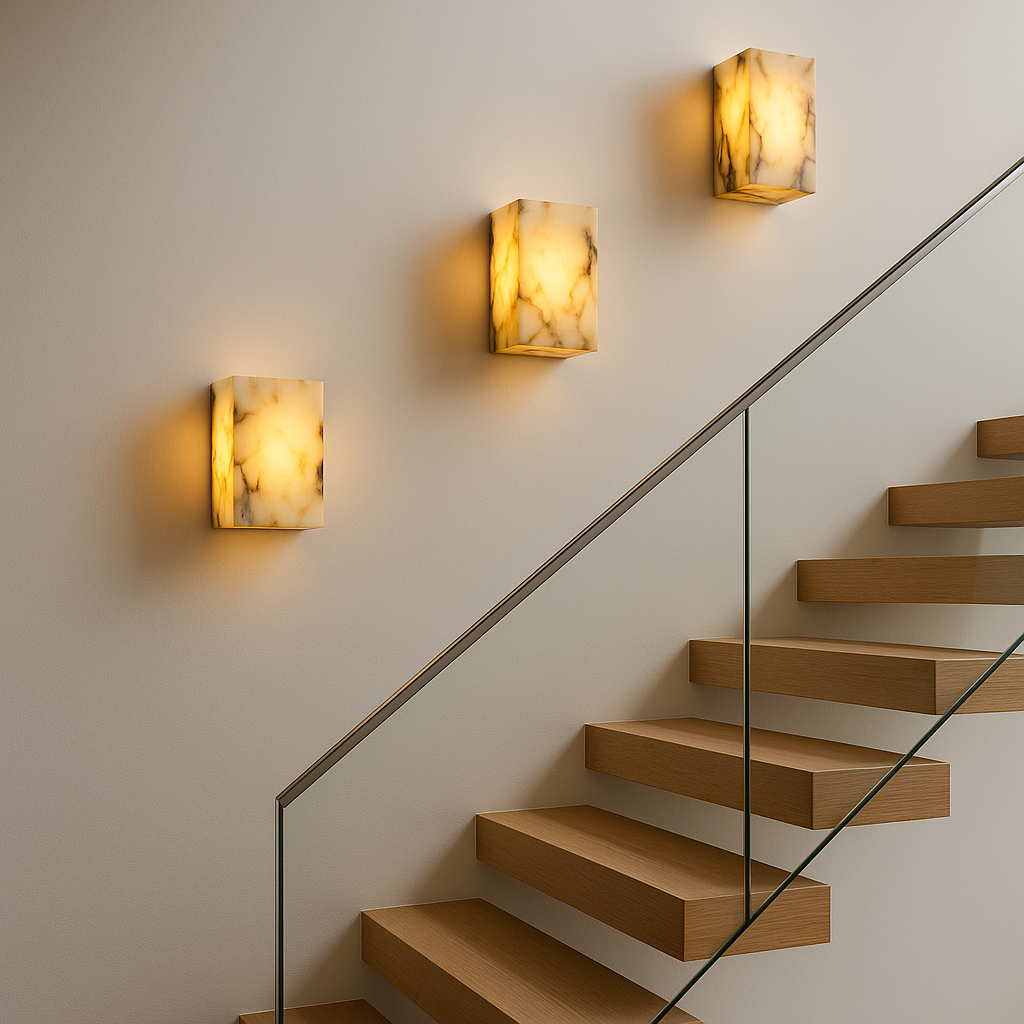 MarbleGlow | Elegant Compact Marble Wall Sconce Light for Modern Interiors 4