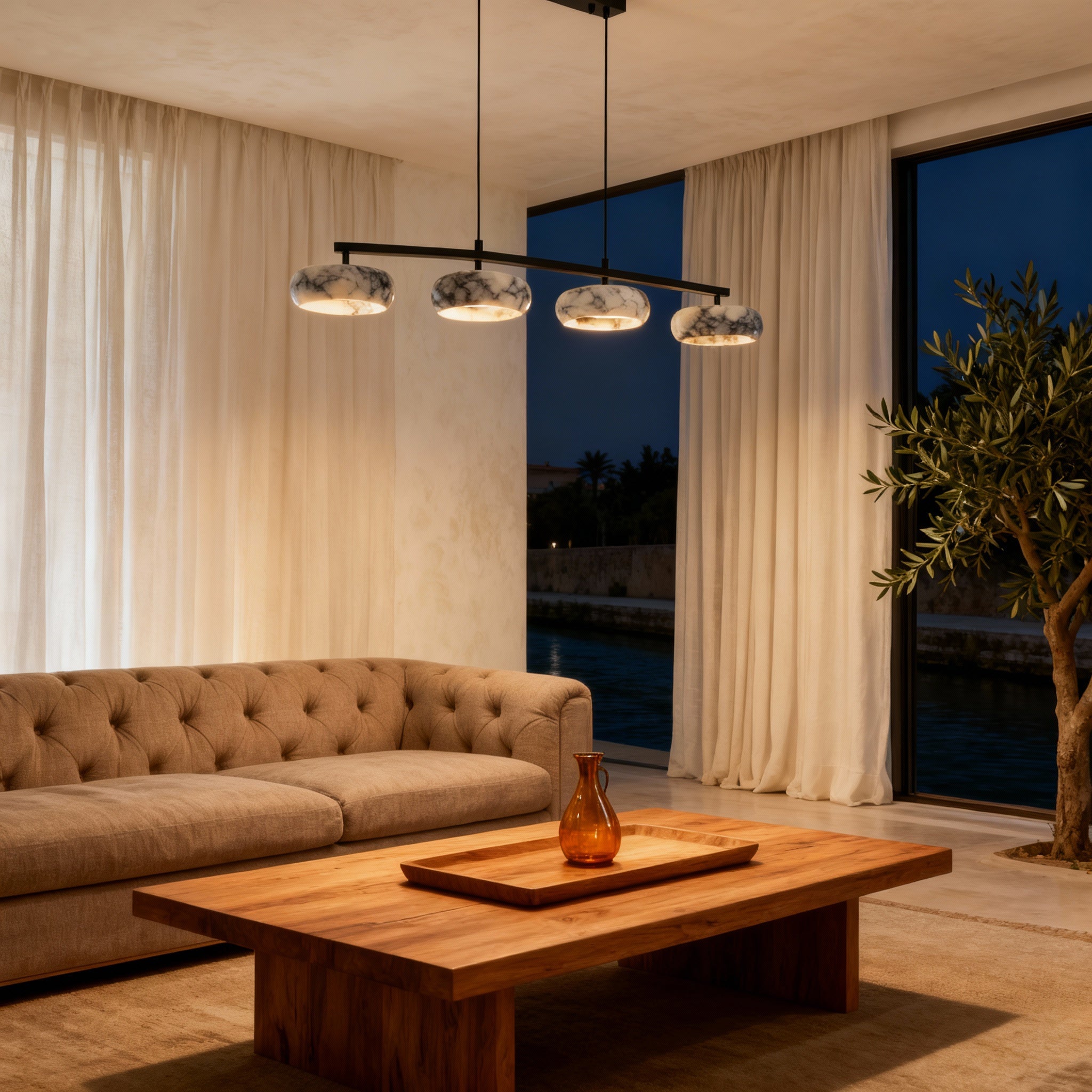 MarbleGlow | Elegant Minimalist Modern Table Lamp for Bedroom or Living Room 1