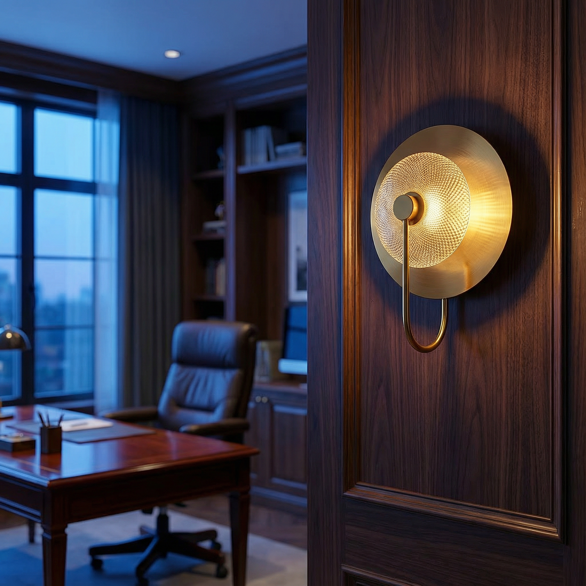 MeridianGlow | Elegant Warm Metallic Wall Sconce Light Fixture 2