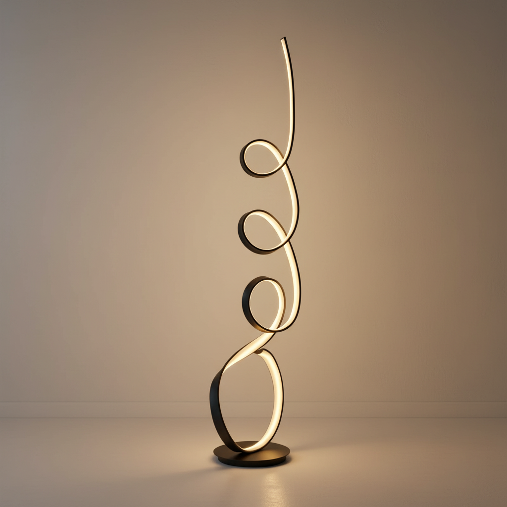 MoraFlow | Modern Sculptural Matte Metal Living Room Light Fixture 0