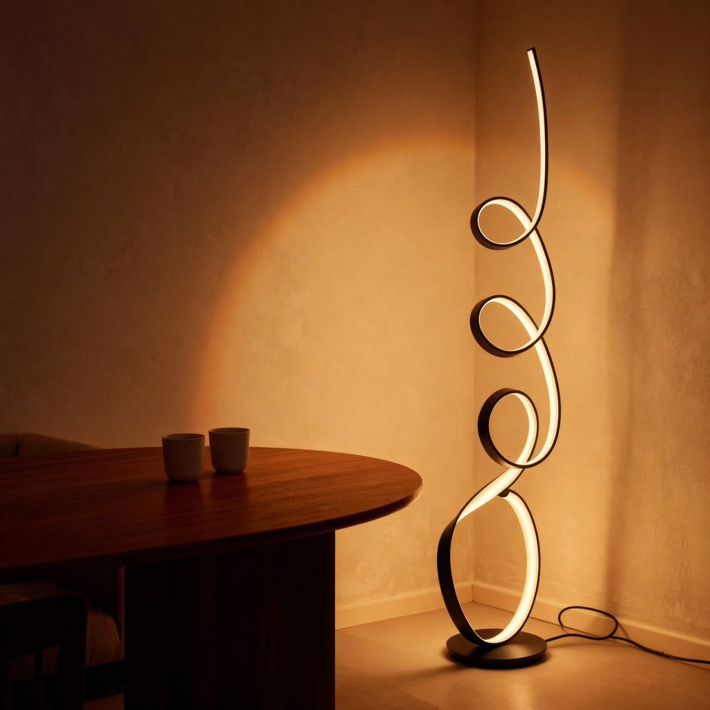 MoraFlow | Modern Sculptural Matte Metal Living Room Light Fixture 1
