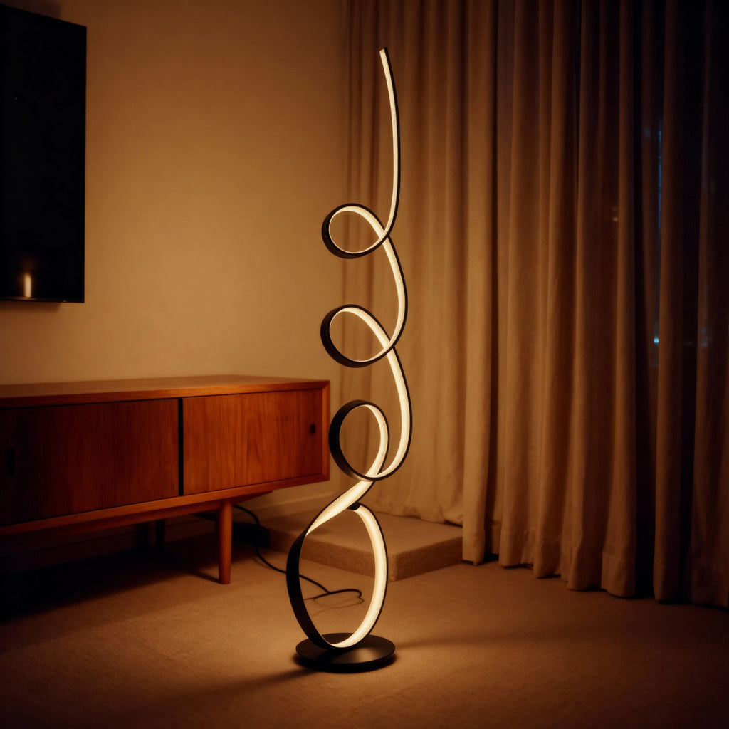 MoraFlow | Modern Sculptural Matte Metal Living Room Light Fixture 2