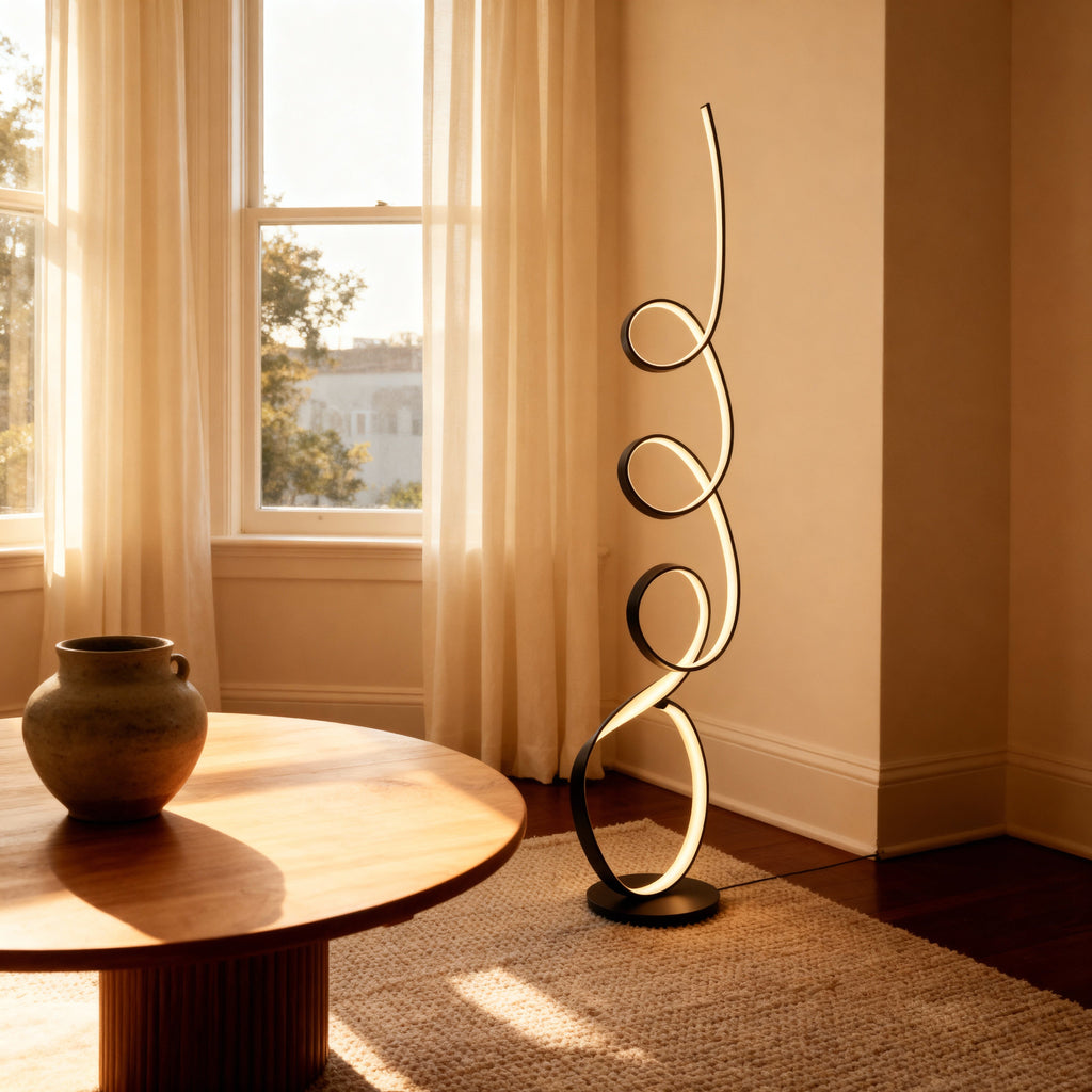 MoraFlow | Modern Sculptural Matte Metal Living Room Light Fixture 3