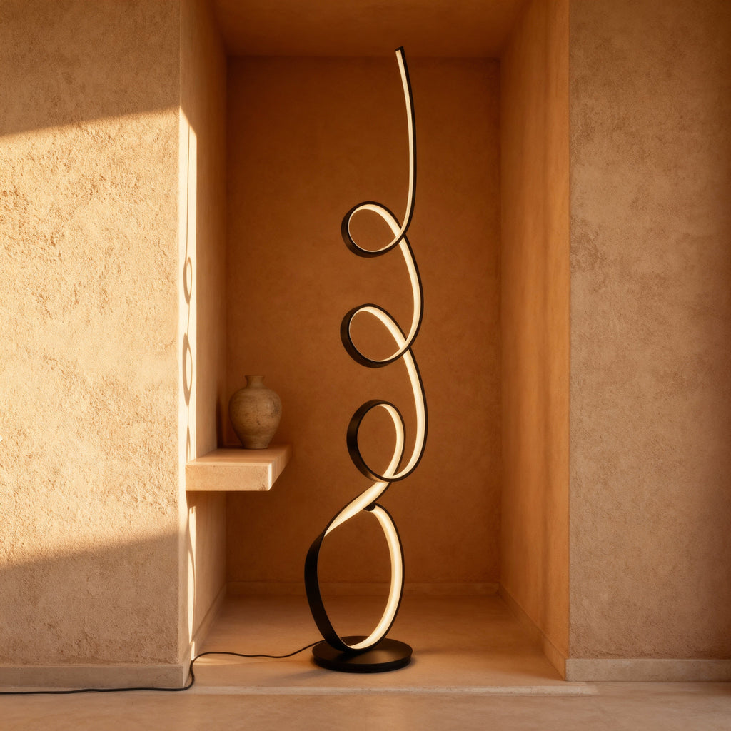 MoraFlow | Modern Sculptural Matte Metal Living Room Light Fixture 5
