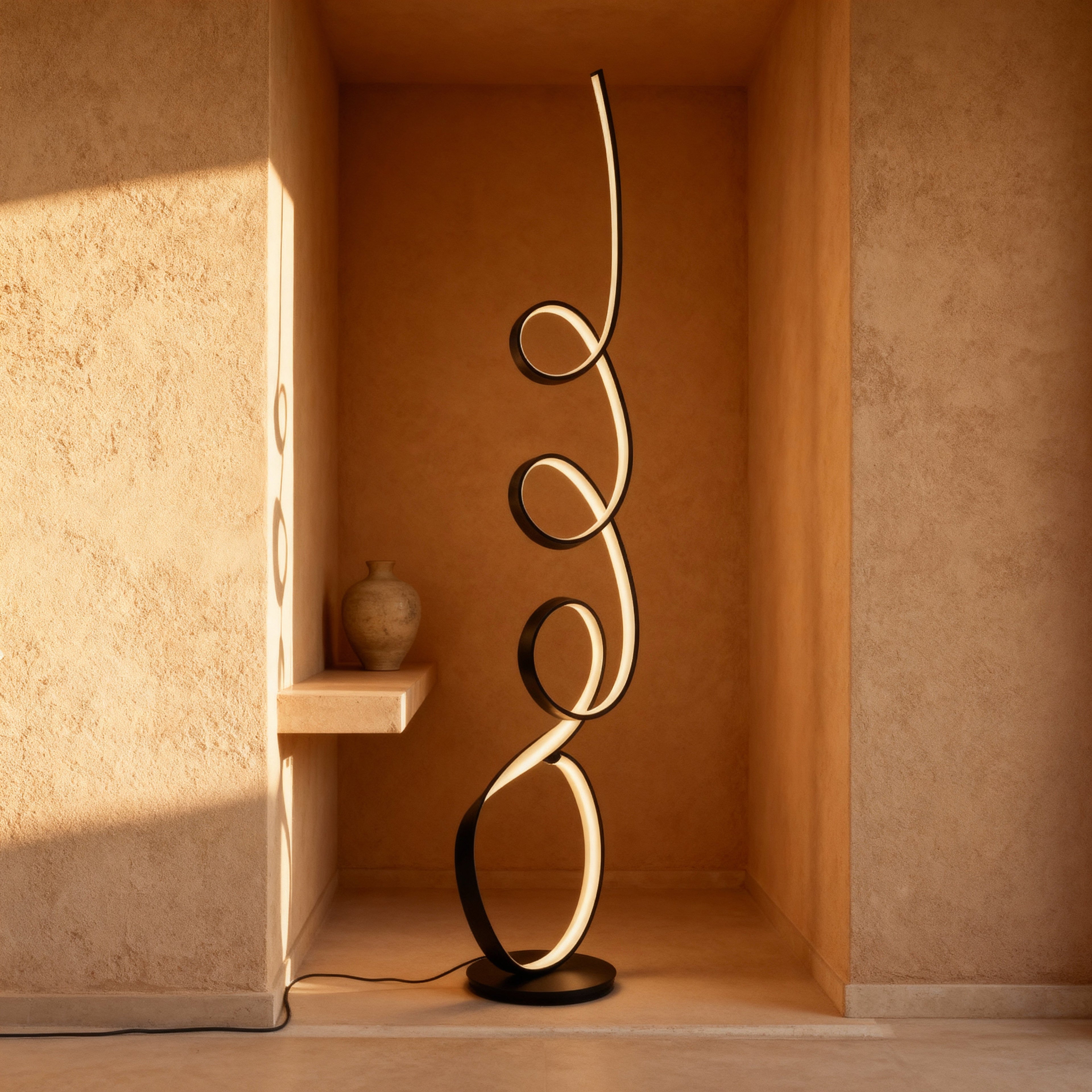 MoraFlow | Modern Sculptural Matte Metal Living Room Light Fixture 5
