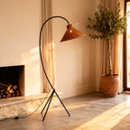 NaturaRattan | Stylish Airy Arc Tripod Floor Lamp with Cone Shade 1