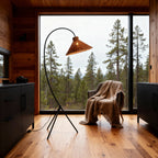 NaturaRattan | Stylish Airy Arc Tripod Floor Lamp with Cone Shade 3