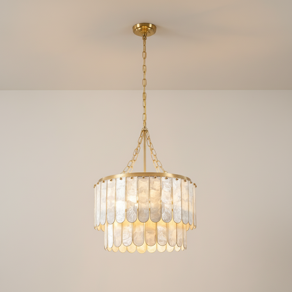 NyraShell | Elegant Modern Capiz Shell Dining Room Chandelier 0