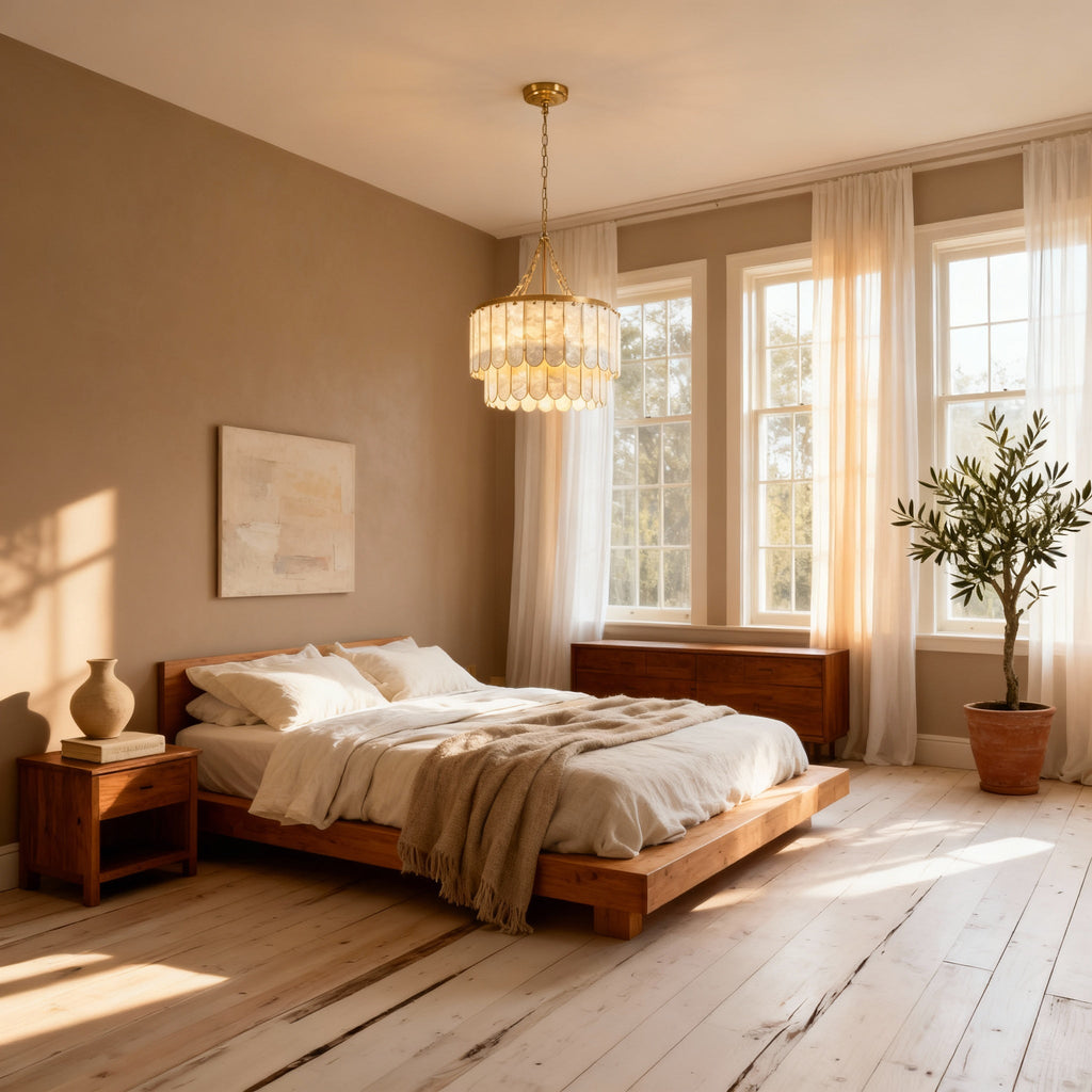 NyraShell | Elegant Modern Capiz Shell Dining Room Chandelier 7