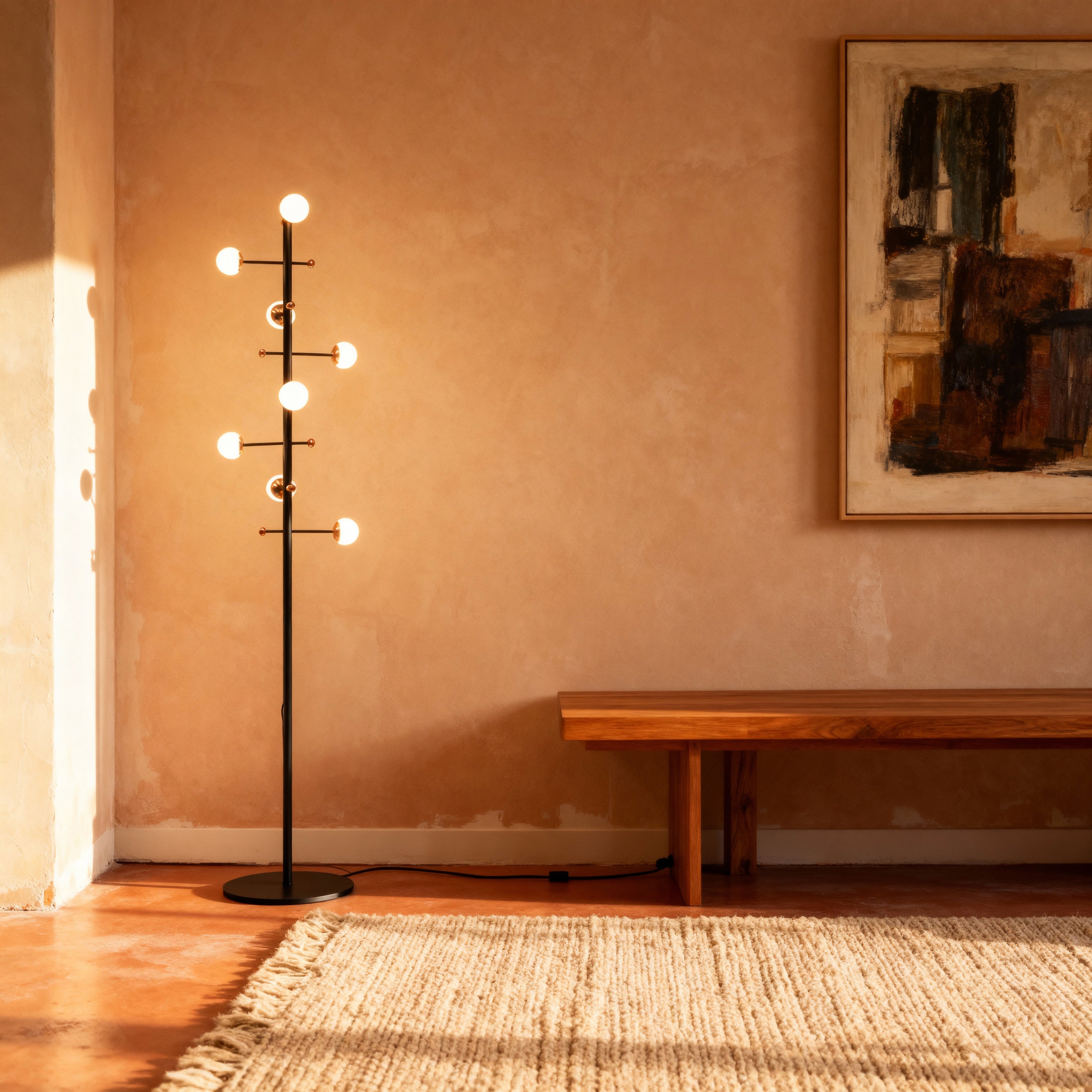 OpalGlow | Modern Dimmable Iron Floor Lamp with Opal Glass Globes 1