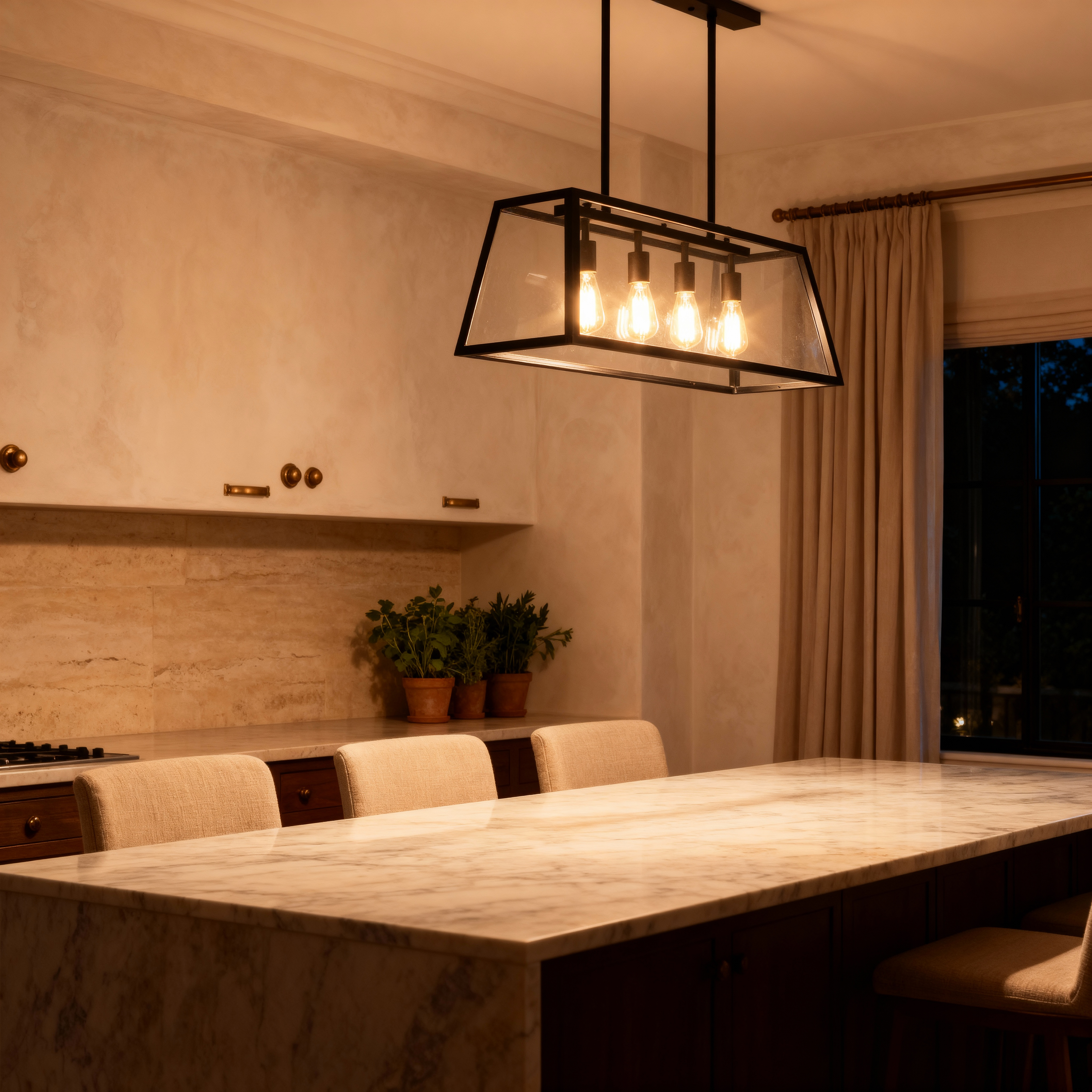 Renova | Sleek Black Glass Kitchen Pendant Lighting Fixture 2