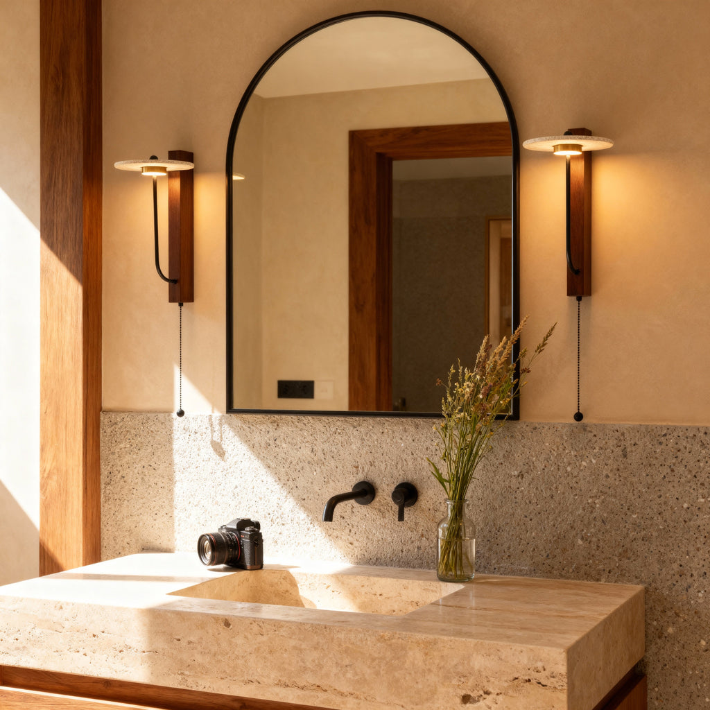 RuvoStone | Elegant Natural Material Wall Sconce Lighting for Cozy Atmosphere 4