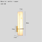 AlabasterGlow | Elegant Modern Wall Sconce Lighting with Copper Accents
