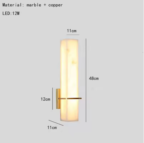 AlabasterGlow | Elegant Modern Wall Sconce Lighting with Copper Accents
