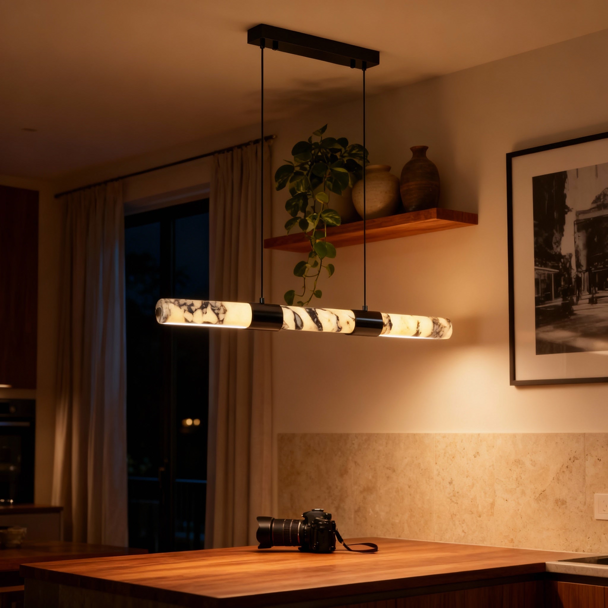 SlateStone | Elegant Modern Marble Dining Room Chandelier 1