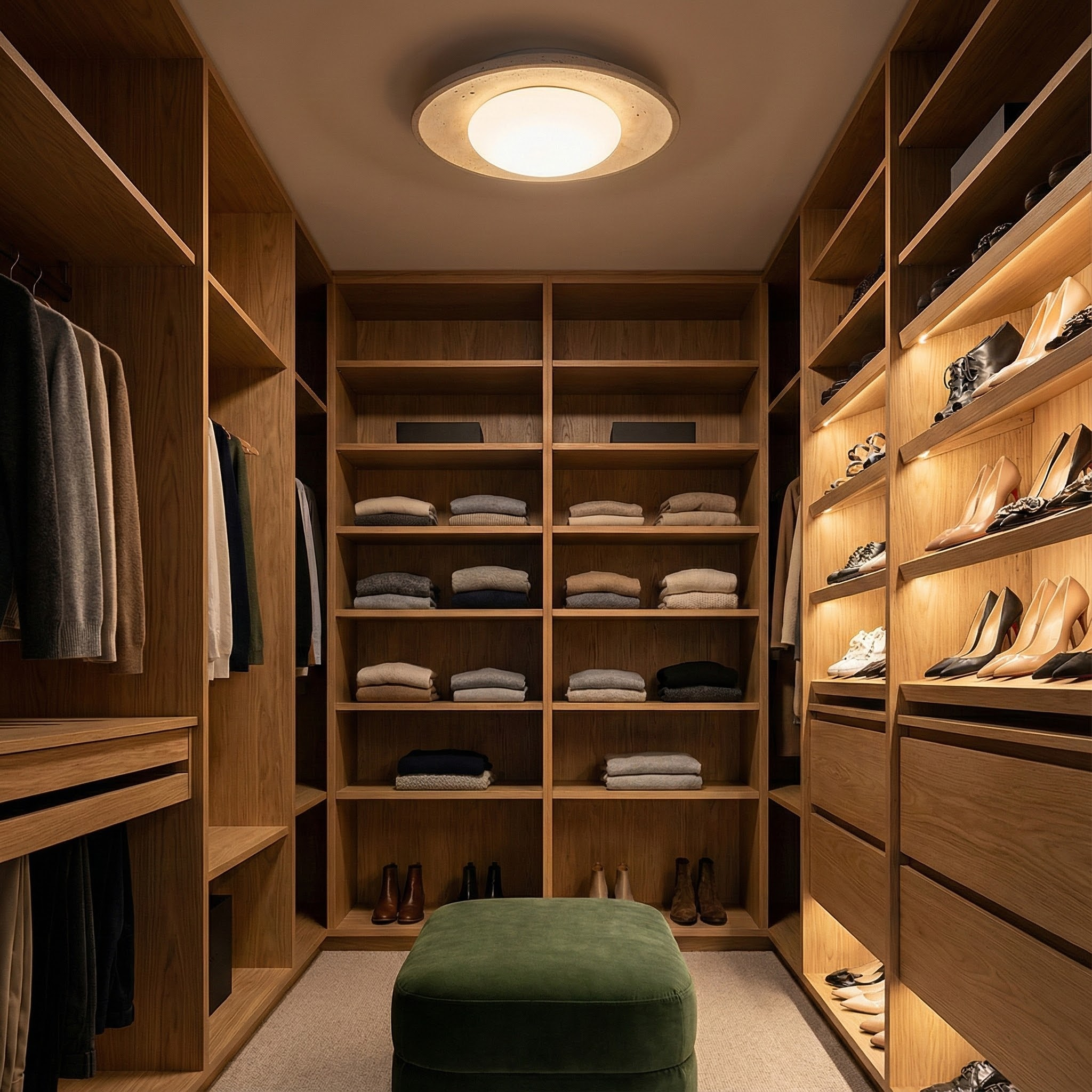 TravertineGlow | Serene Compact Japandi Flush Mount Ceiling Light 4