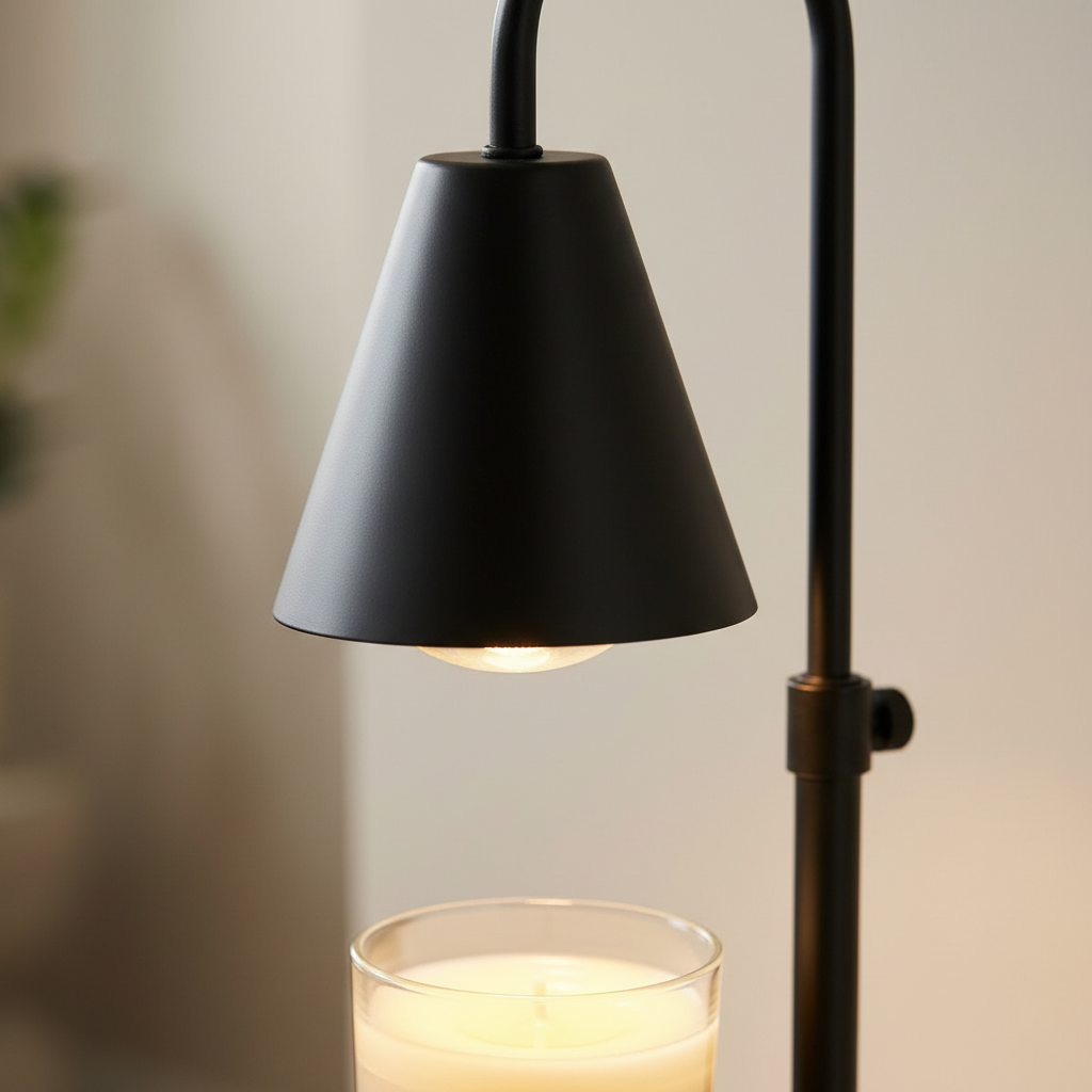 Close-up of Lumio candle warmer lamp melting candle wax