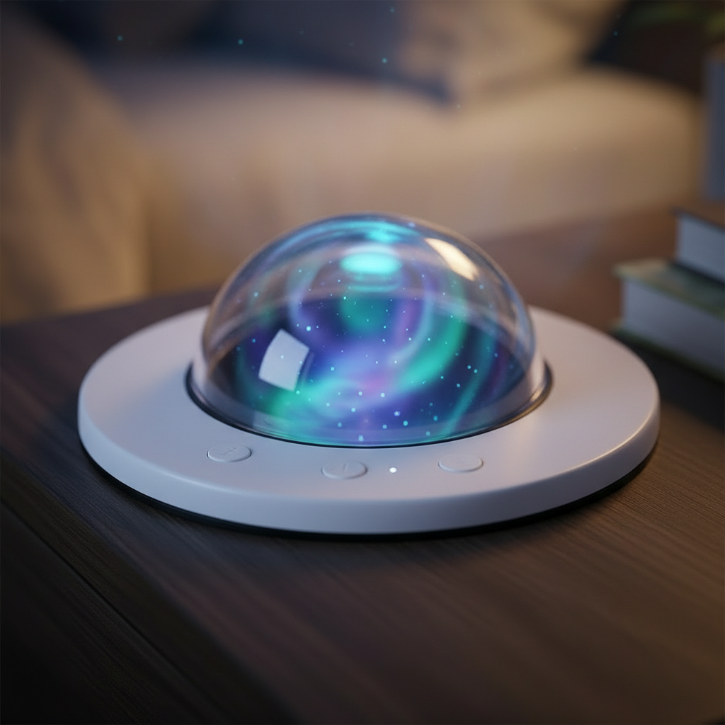 Close-up of Nova galaxy projector lens and controls