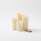 Nimbus flameless candles on white studio background