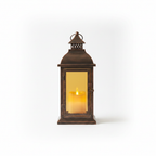Fall candle lantern on a clean white studio background