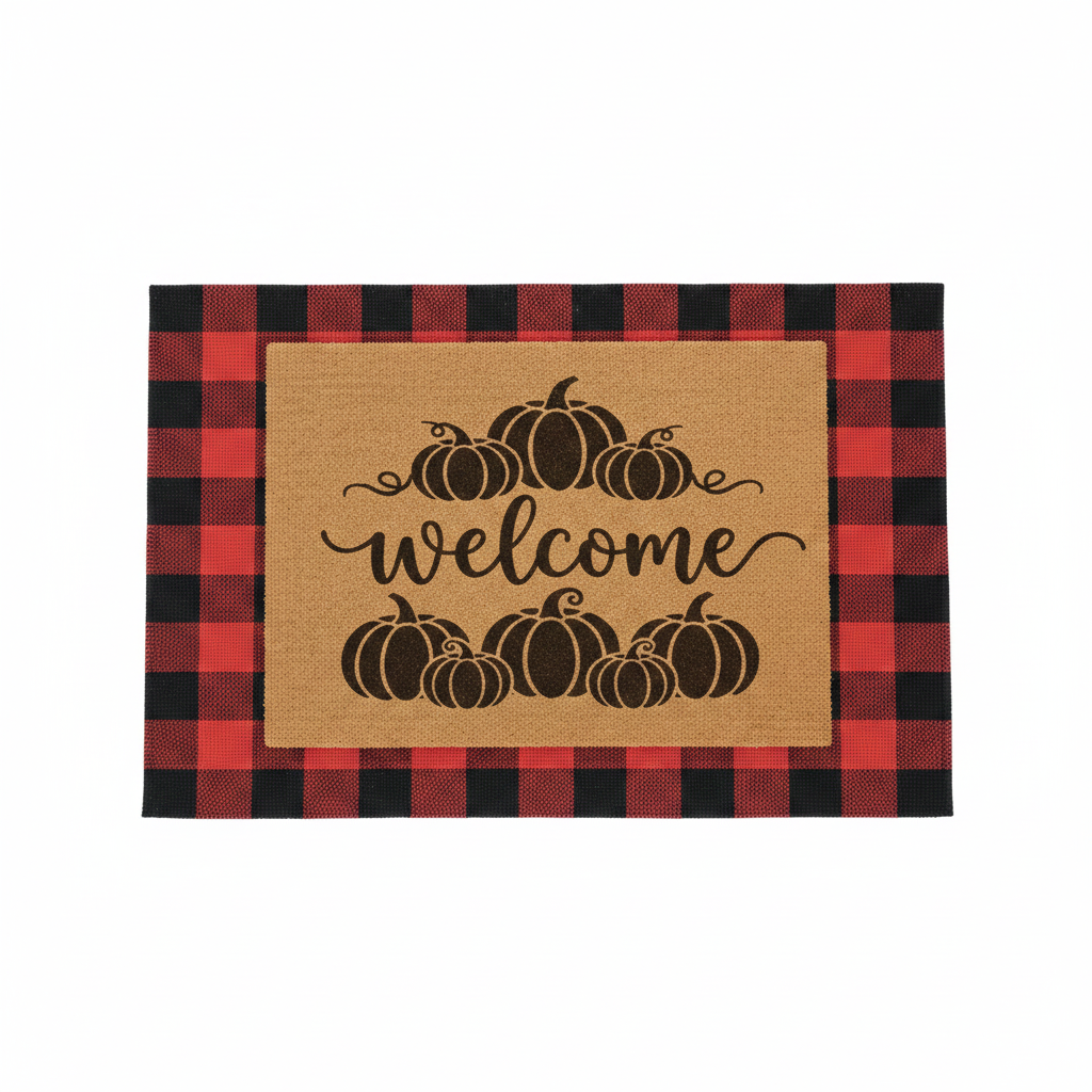 Welcome Fall Layered Doormat on a clean white studio background
