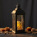 Hollow Glow Halloween Lantern with glowing LED candle