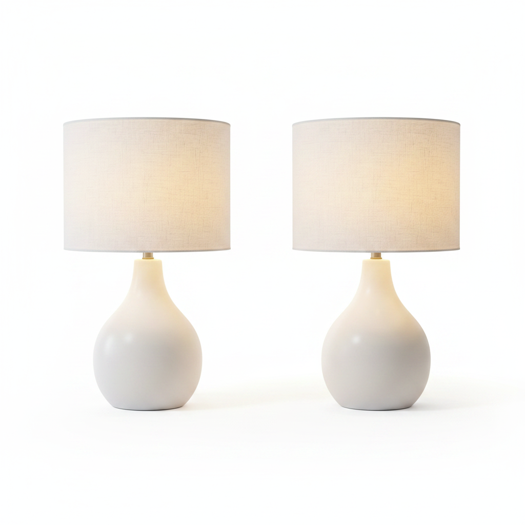 Cova Ceramic Table Lamp Set on a clean white studio background