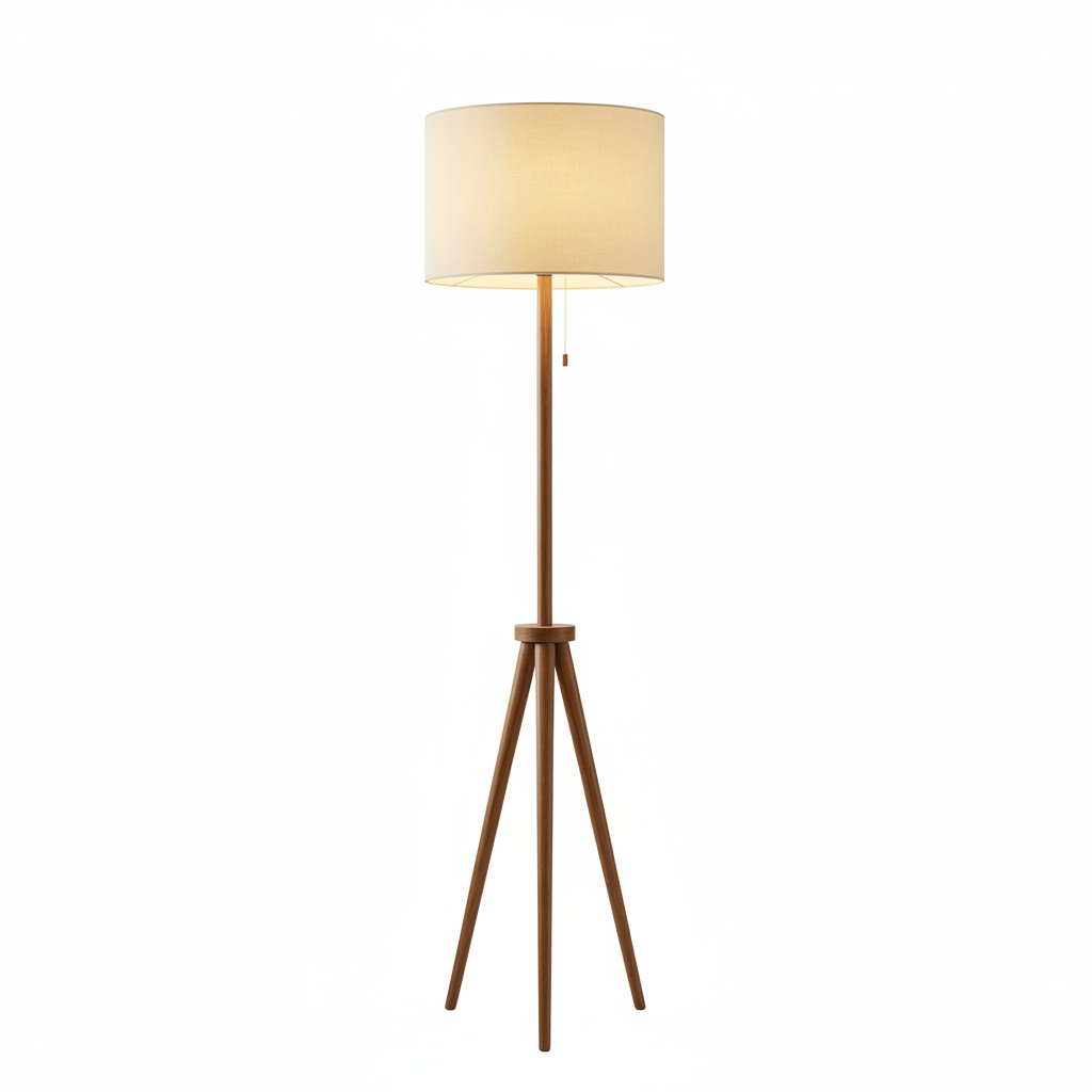 Nord Wooden Floor Lamp on a clean white studio background