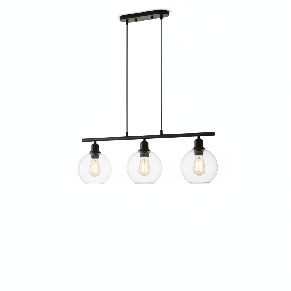 Orbit Glass Globe Pendant Set on a clean white studio background