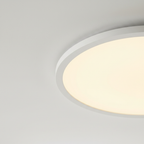 Close-up of the slim edge profile of the Aria LED panel