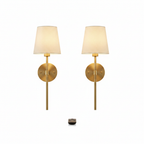 Lyra Battery Wall Sconce Set with remote on a white studio background