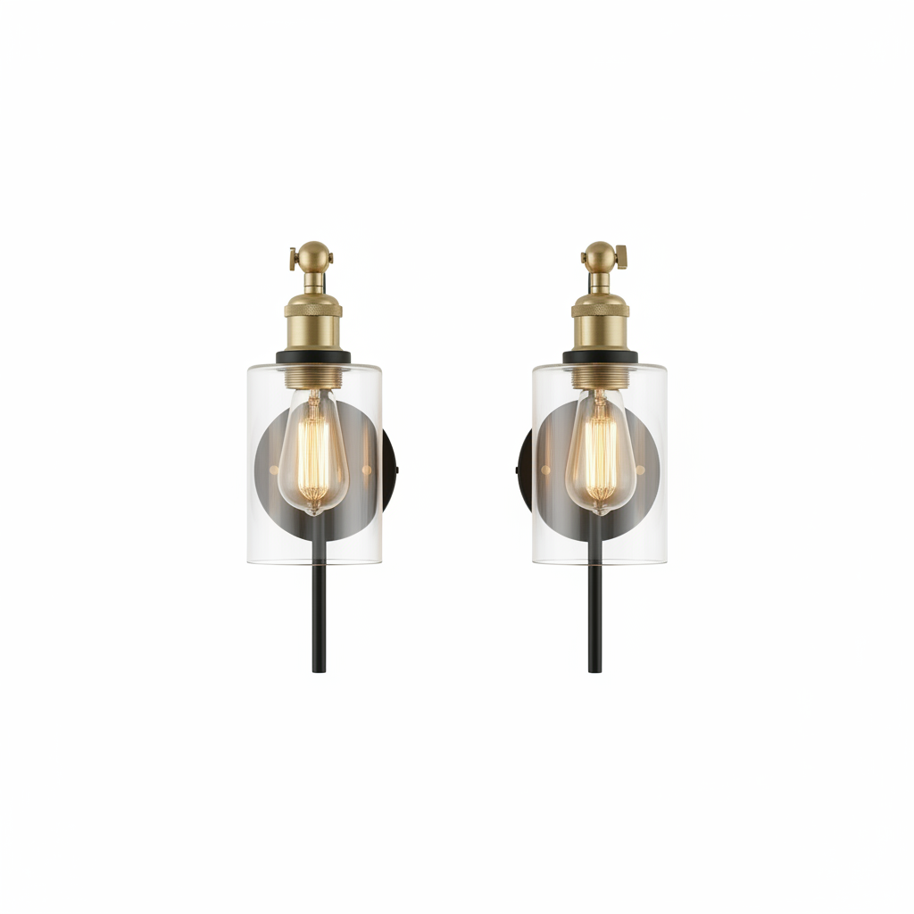 Onyx Gold Wall Sconce Set on a clean white studio background