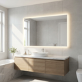Claria LED Bathroom Mirror with glowing backlit border