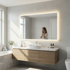 Claria LED Bathroom Mirror in a luxury spa-style bathroom