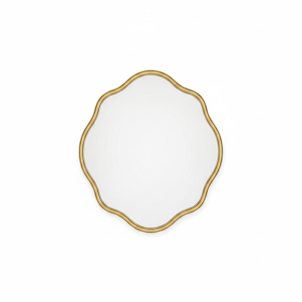 Asha Irregular Wall Mirror on white studio background