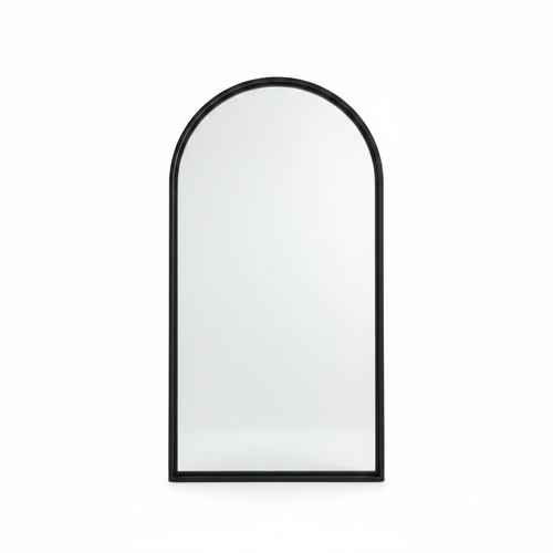 Arche Black Wall Mirror on white studio background