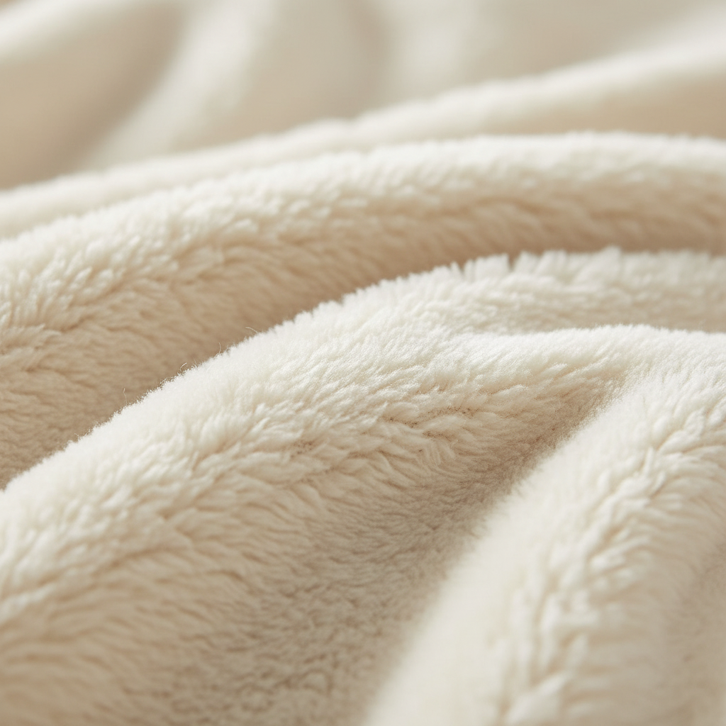 Close-up macro detail of Cloudsoft throw blanket soft fleece texture