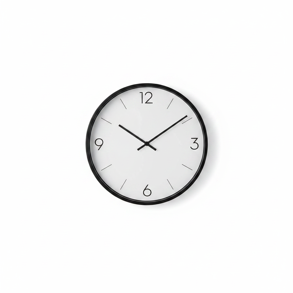 Quiet Modern Wall Clock on a white studio background