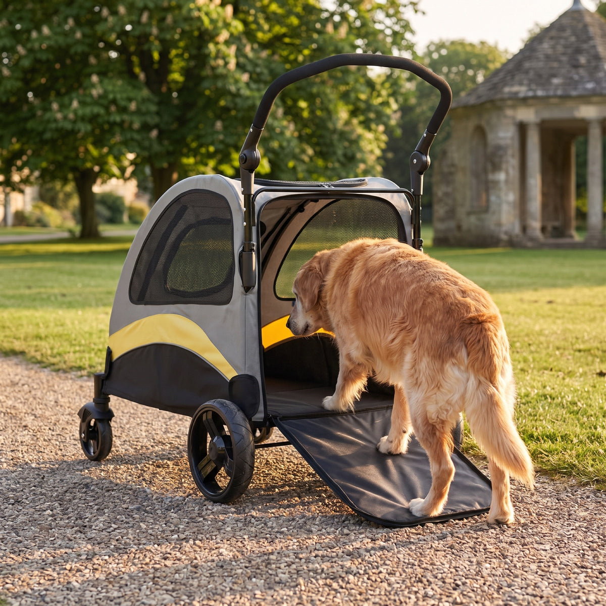 Ambler Double Dog Stroller for Two Dogs, Rear Ramp Door, Rated to 121 lb — view 3