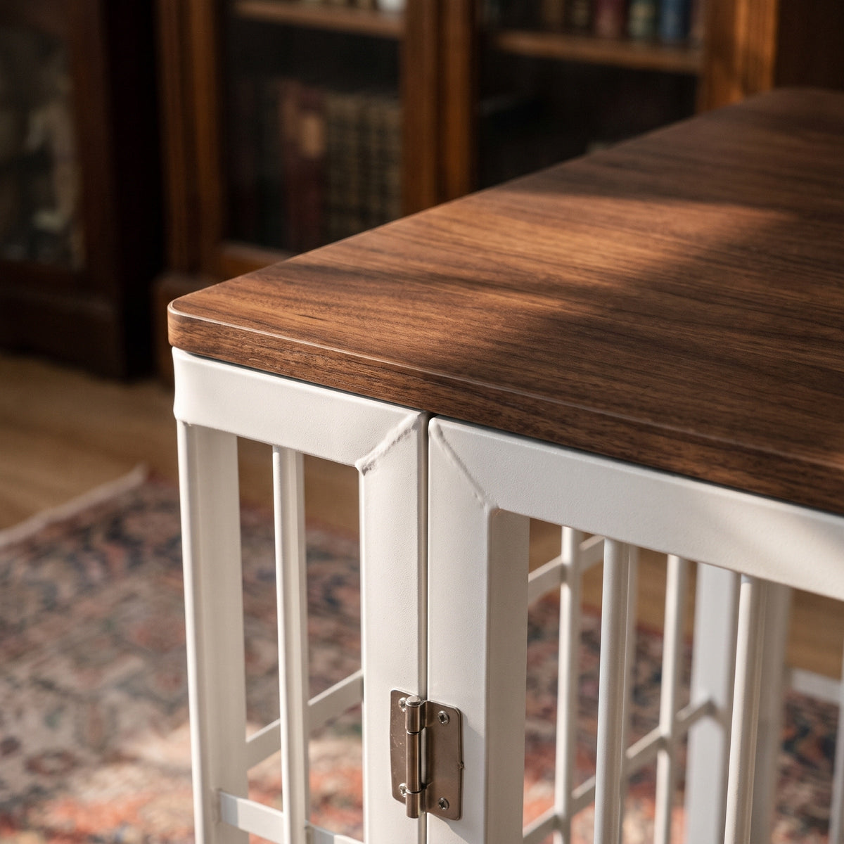 Ashcombe Dog Crate End Table, Solid Wood Top with 3 Doors, 3 Sizes — view 3