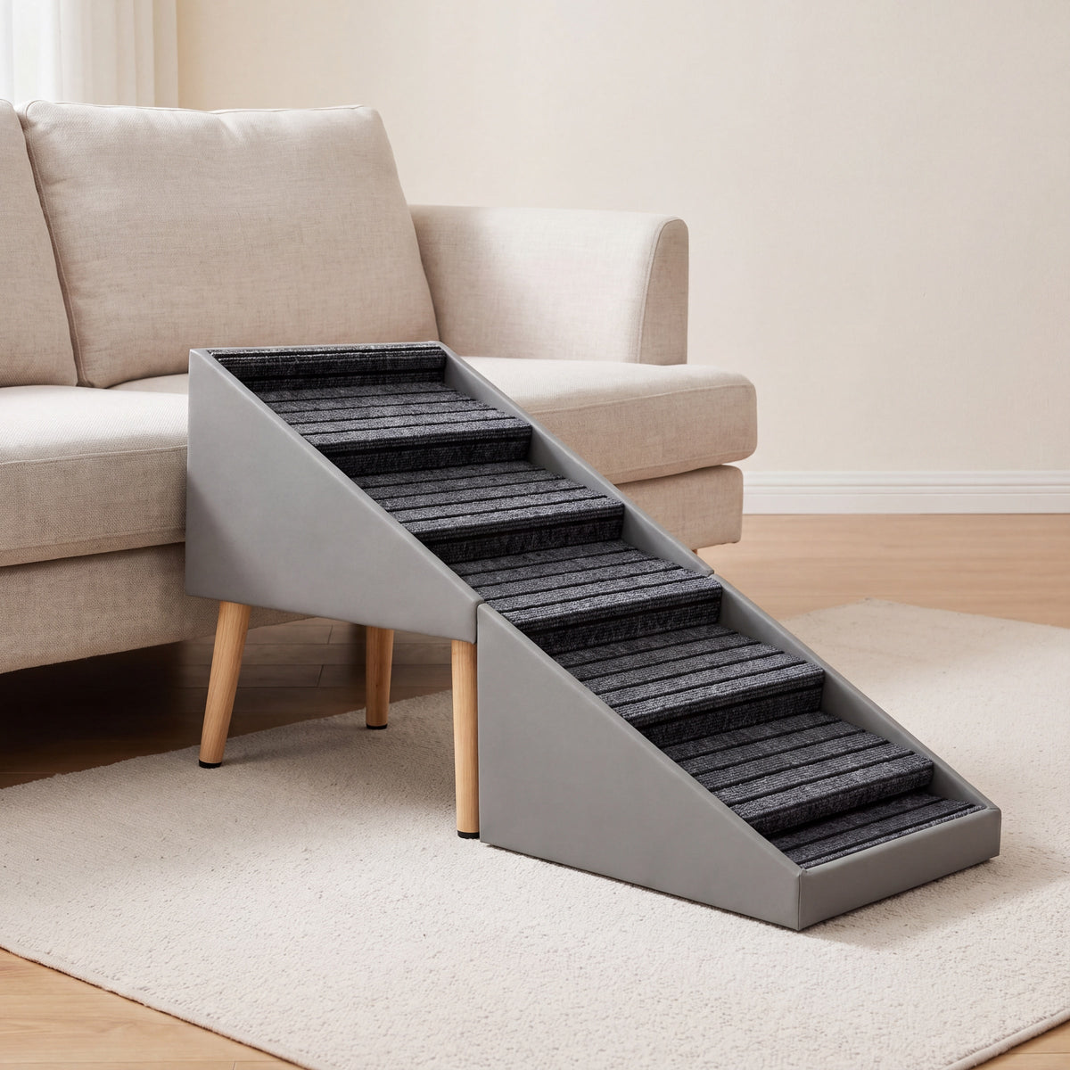 Brook Ottoman Dog Stairs for Large Dogs, 6 Steps, 23" Tall — view 2