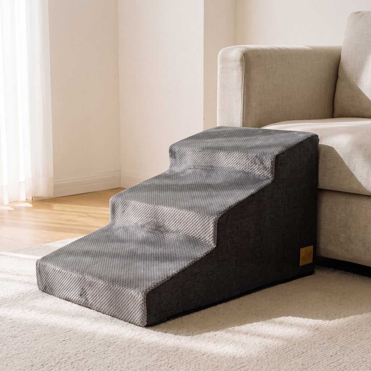 Clover Plush Foam Dog Stairs for Couch, 3 or 4 Steps up to 17.7" Tall — view 2