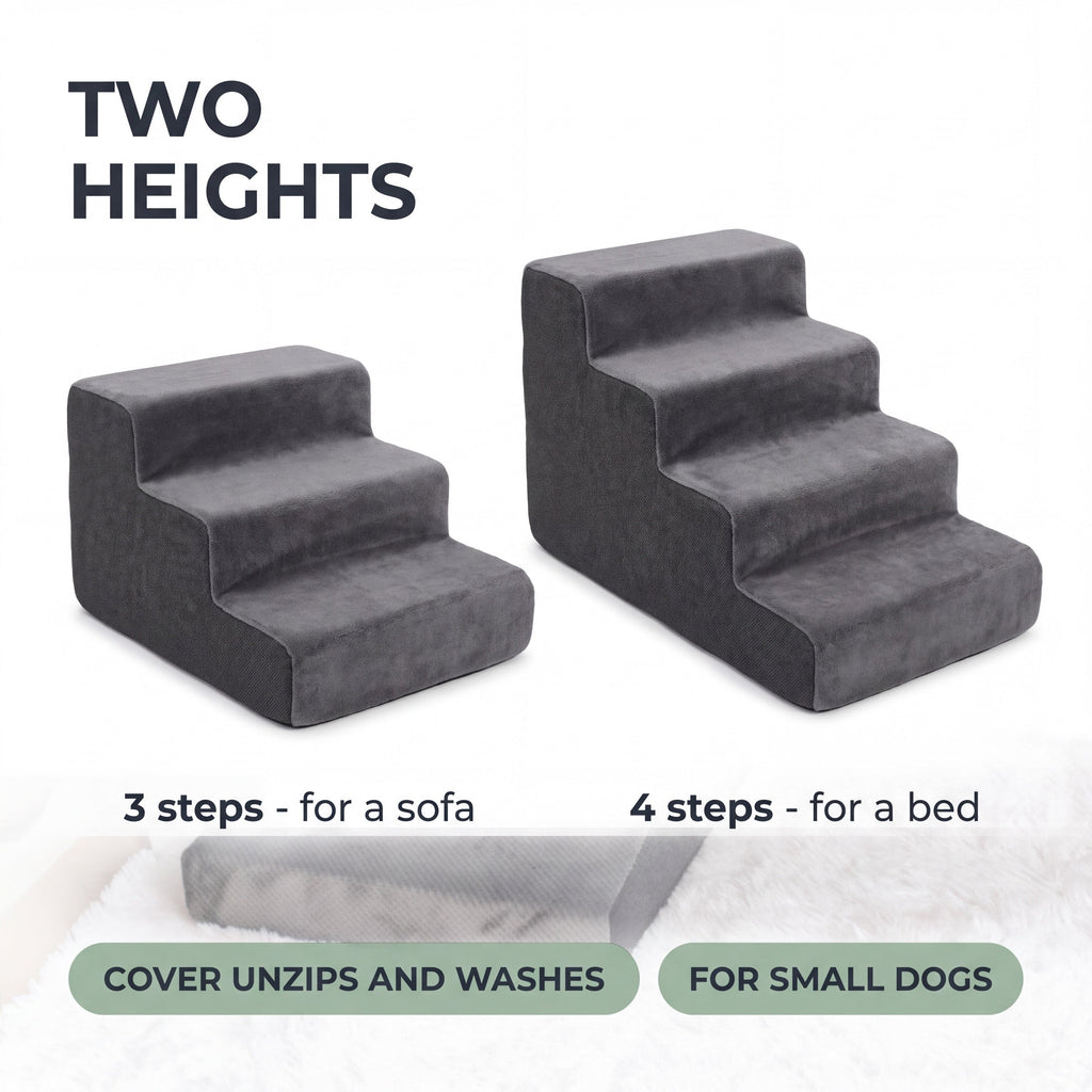 Clover Plush Foam Dog Stairs for Couch, 3 or 4 Steps up to 17.7" Tall — view 4