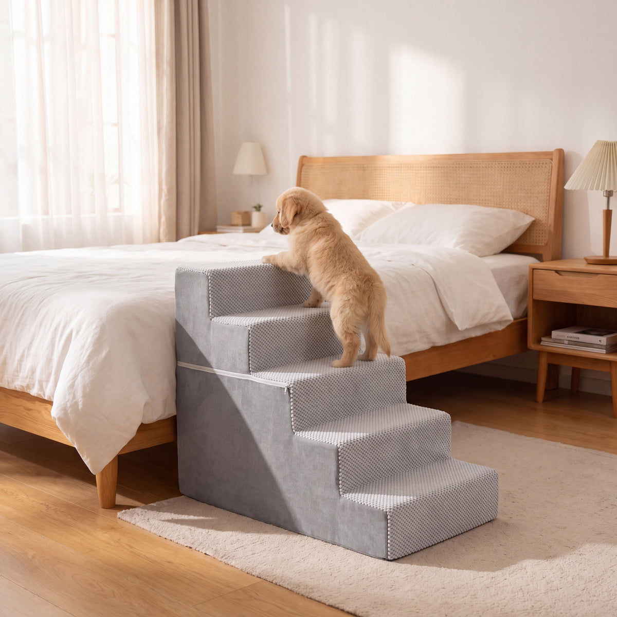 Flint Right-Angled Foam Pet Stairs, 3 to 5 Steps up to 23.6" Tall