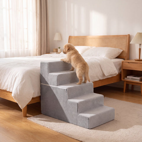 Flint Right-Angled Foam Pet Stairs, 3 to 5 Steps up to 23.6" Tall