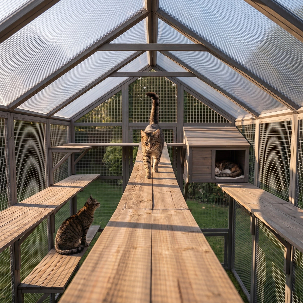 Grove XL Walk-In Catio for Multiple Cats, 96" Run with 7 Platforms — view 3