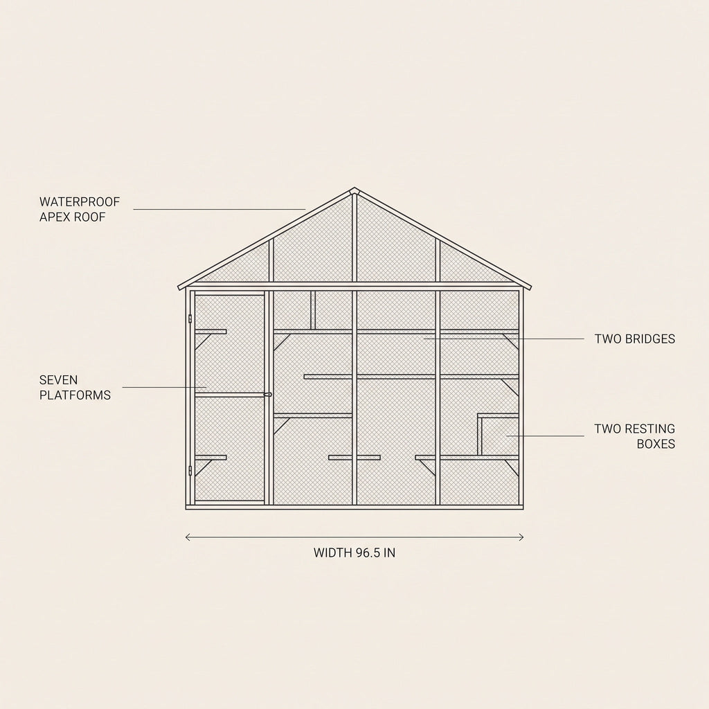Grove XL Walk-In Catio for Multiple Cats, 96" Run with 7 Platforms — view 5