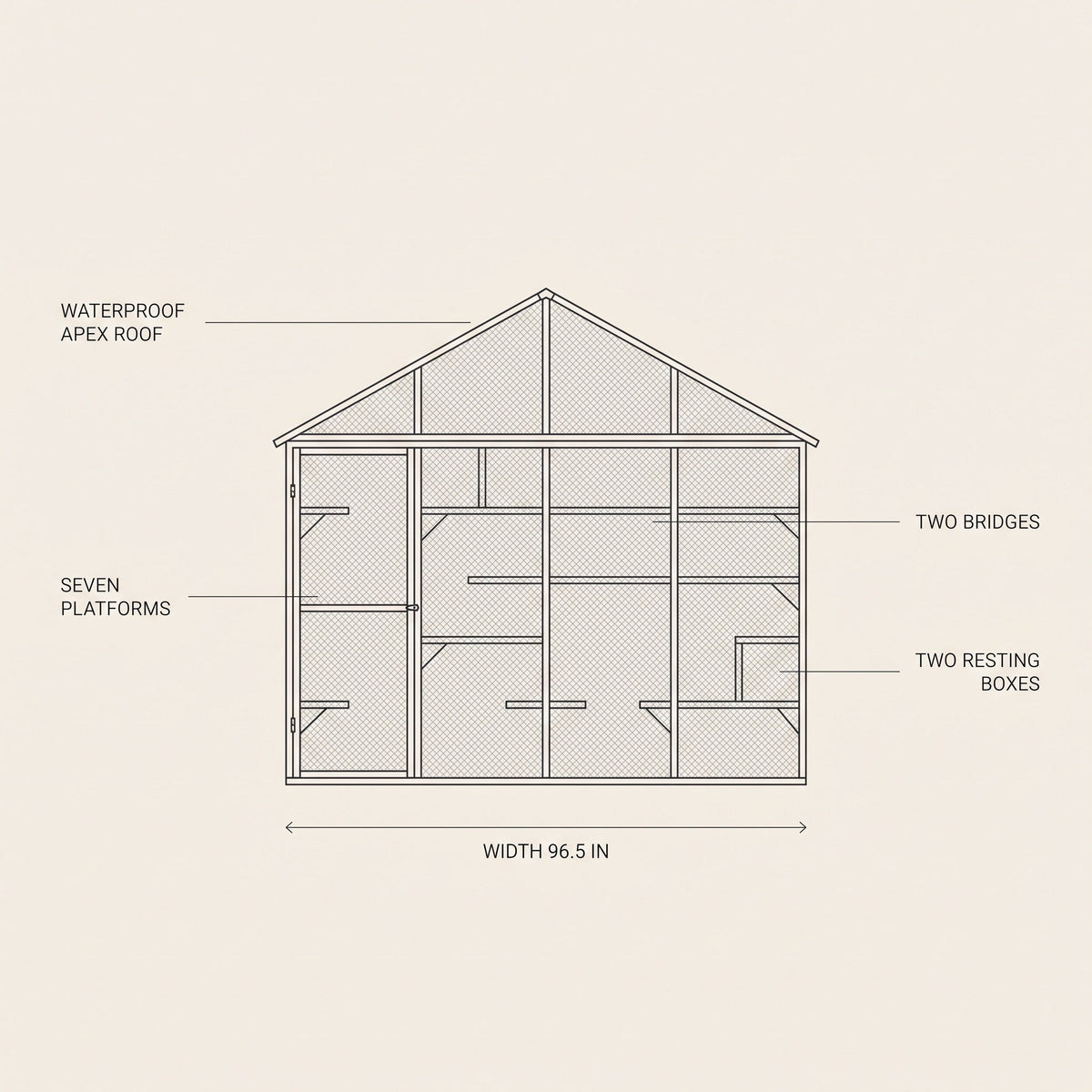 Grove XL Walk-In Catio for Multiple Cats, 96" Run with 7 Platforms — view 5