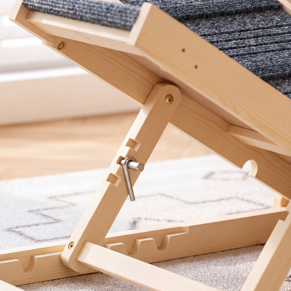 Hornbeam Adjustable Wooden Dog Ramp for Beds, 7 Heights up to 26.8 Inches — view 3