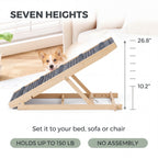 Hornbeam Adjustable Wooden Dog Ramp for Beds, 7 Heights up to 26.8 Inches — view 5